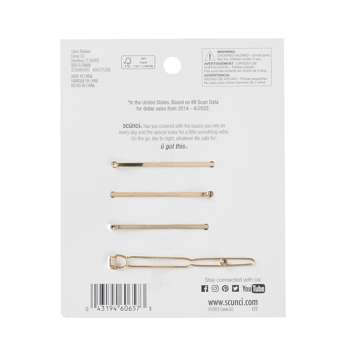 scunci Collection Embellished Bobby Pins - 4ct