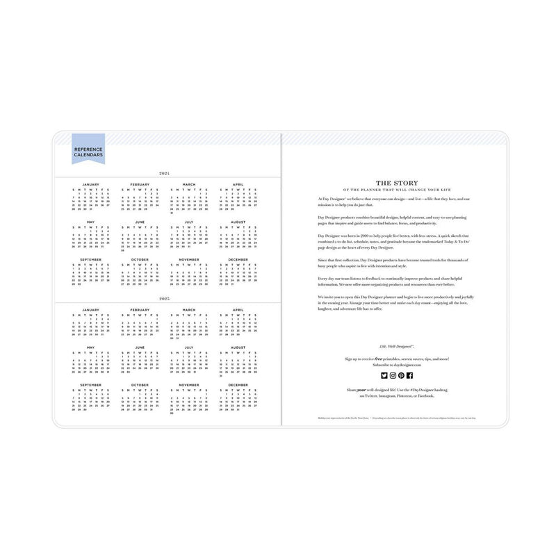 Day Designer 2024 Planner 8.5"x11" Monthly Clear Cover Swiss Dot Periwinkle