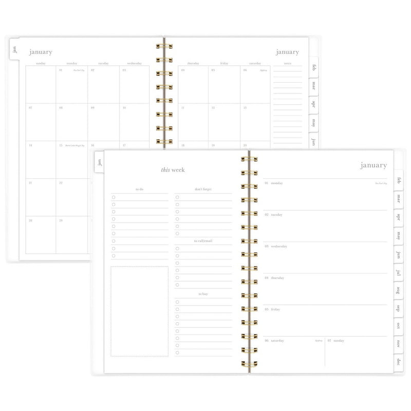 Sugar Paper Essentials 2024 Planner 8.5"x6.5" Weekly/Monthly Frosted Pink