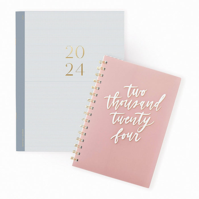 Sugar Paper Essentials 2024 Planner 8.5"x6.5" Weekly/Monthly Frosted Pink
