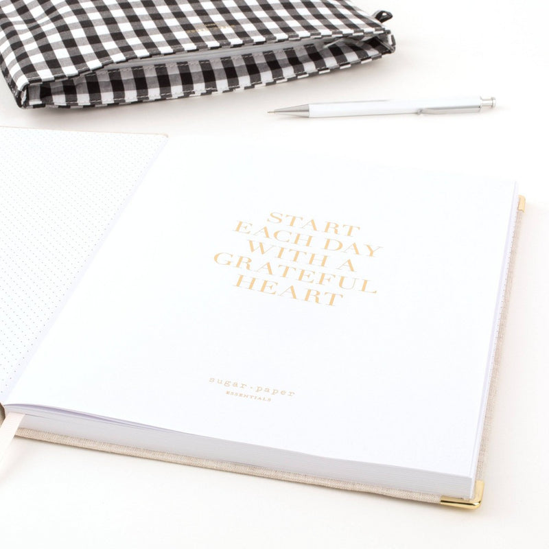 Sugar Paper Essentials 2024 Planner 10.125"x8.125" Weekly/Monthly Flax Cream Fabric