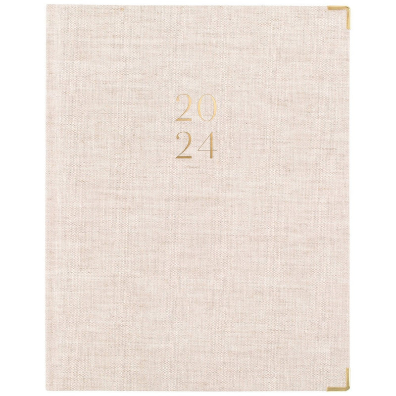 Sugar Paper Essentials 2024 Planner 10.125"x8.125" Weekly/Monthly Flax Cream Fabric