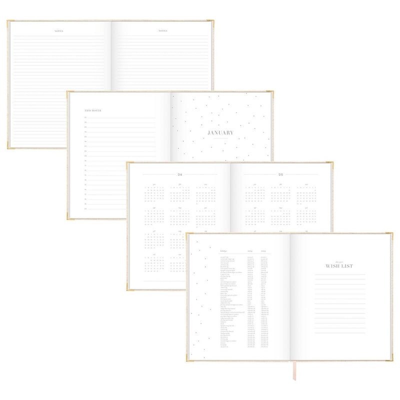 Sugar Paper Essentials 2024 Planner 10.125"x8.125" Weekly/Monthly Flax Cream Fabric