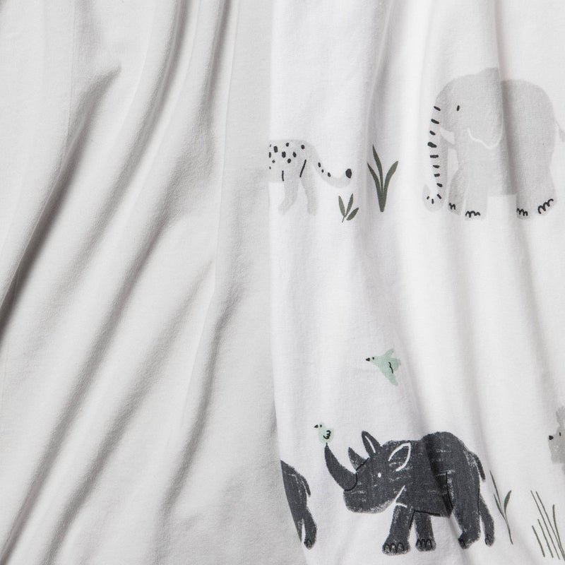 Fitted Play Yard Jersey Sheet 2pk - Cloud Island Two by Two Animals and Solid Gray