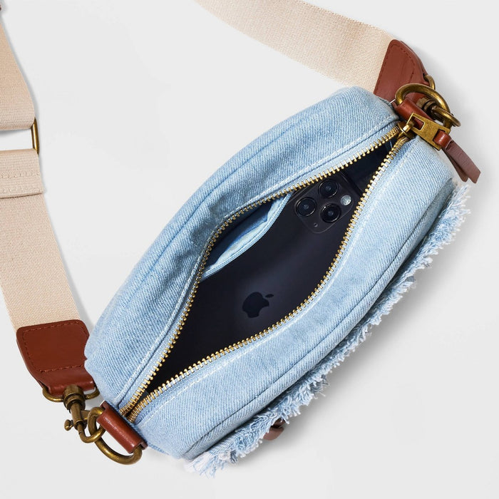 Camera Crossbody Bag with Strap - Universal Thread Blue Denim