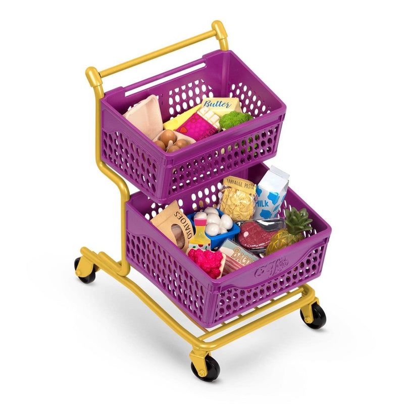 Our Generation At the Market Shopping Cart Purple & Yellow Accessory Set for 18" Dolls