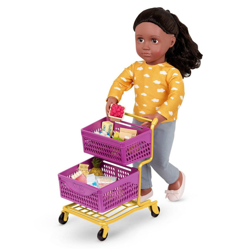 Our Generation At the Market Shopping Cart Purple & Yellow Accessory Set for 18" Dolls
