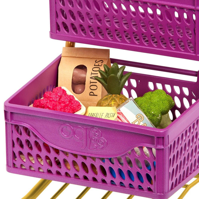 Our Generation At the Market Shopping Cart Purple & Yellow Accessory Set for 18" Dolls