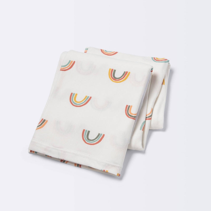 Polyester Rayon Jersey Swaddle - Cloud Island Rainbows