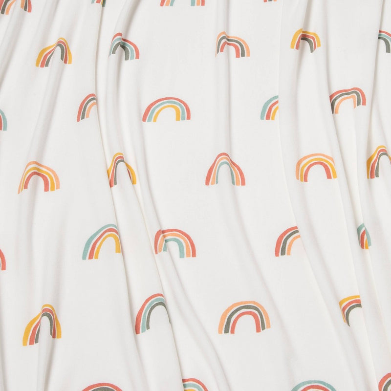 Polyester Rayon Jersey Swaddle - Cloud Island Rainbows