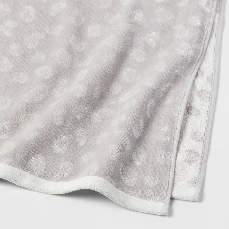 16"x27" Leopard Reversible Hand Towel Gray - Threshold