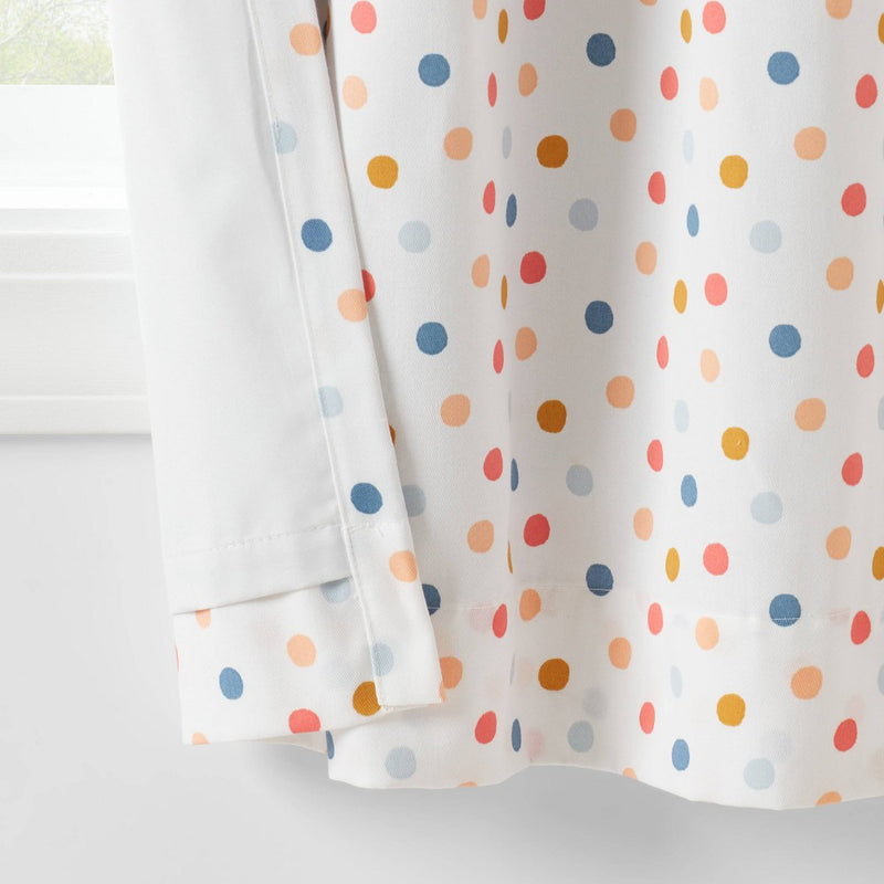 84" Blackout Dot Kids' Curtain Panel White - Pillowfort