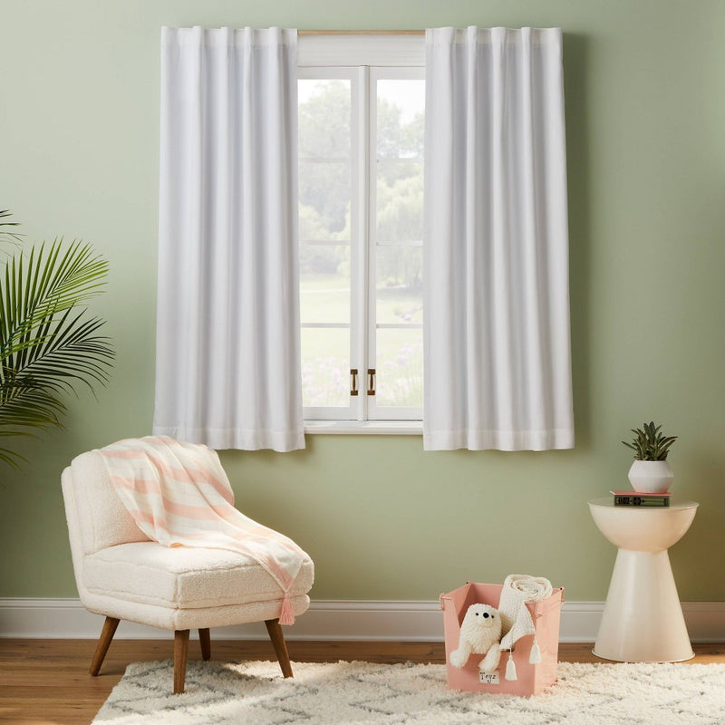 63" Blackout Twill Solid Kids' Panel White - Pillowfort
