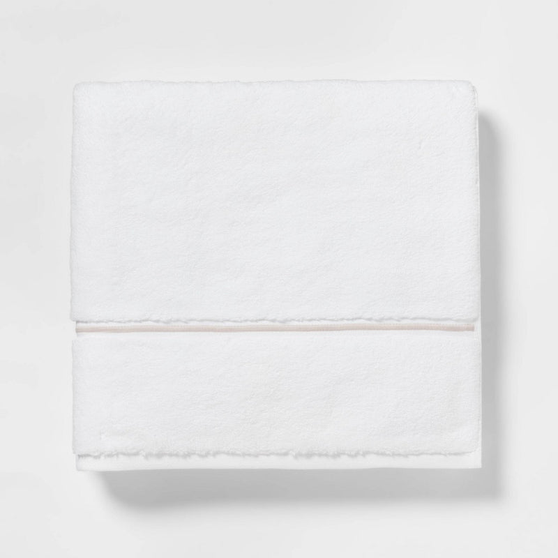 Spa Plush Bath Towel Light Gray Embroidered - Threshold