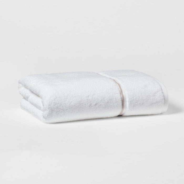 Spa Plush Bath Towel Light Gray Embroidered - Threshold