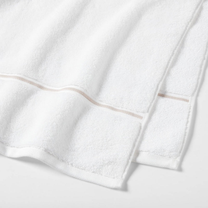 Spa Plush Bath Towel Light Gray Embroidered - Threshold