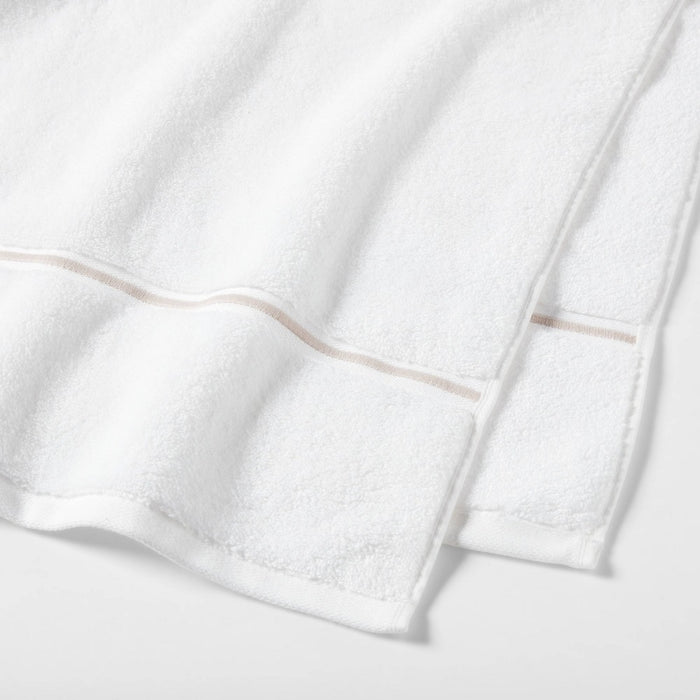 Spa Plush Bath Towel Light Gray Embroidered - Threshold