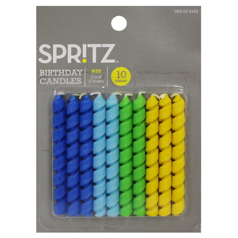 10ct Birthday Candle Twist Blue/Green - Spritz