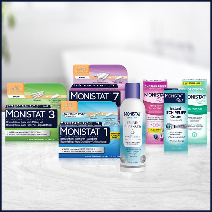 Monistat 3-Dose Yeast Infection Treatment, 3 Ovule Inserts & External Itch Cream