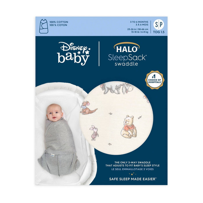 HALO Innovations Disney Baby Winnie Frolic Sleepsack Swaddle Wrap - S