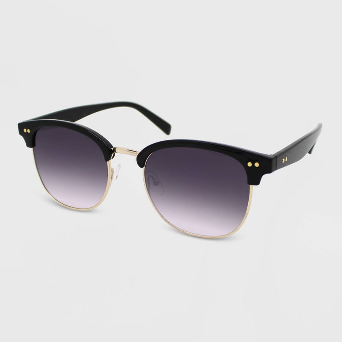 Women's Retro Browline Sunglasses - Wild Fable Black