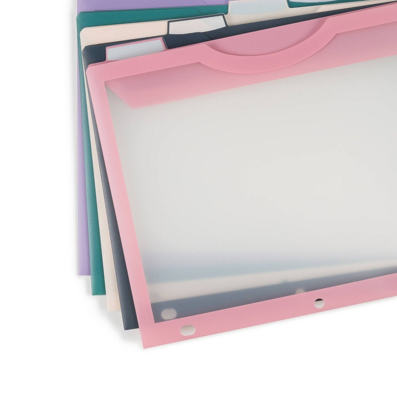 U Brands 5pk Tabbed Dividers Single Pocket Clear View