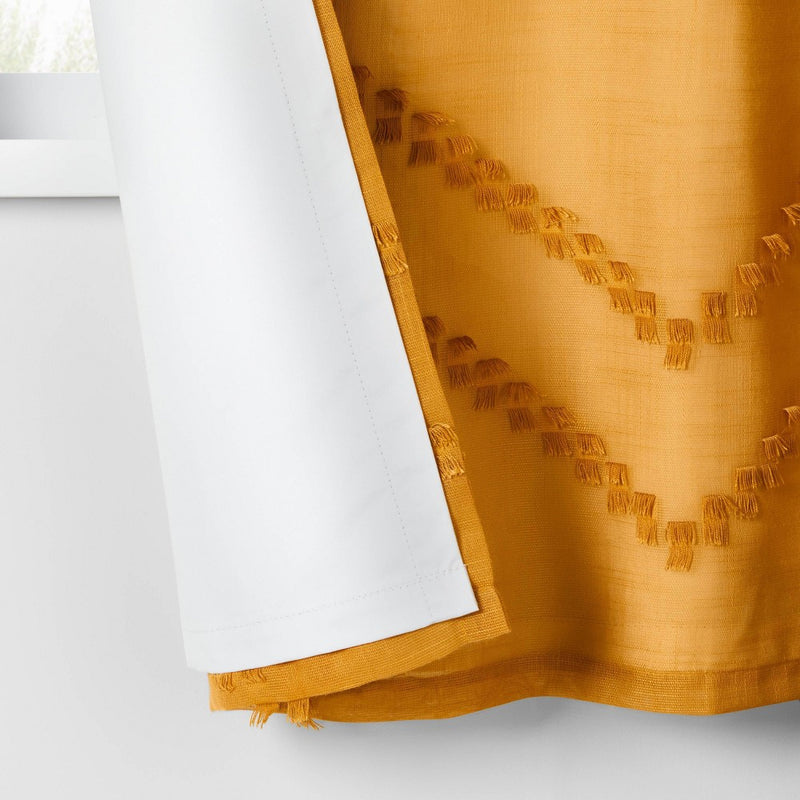 63" Blackout Chevron Clip Dotted Sheer Overlay Kids' Panel Yellow - Pillowfort