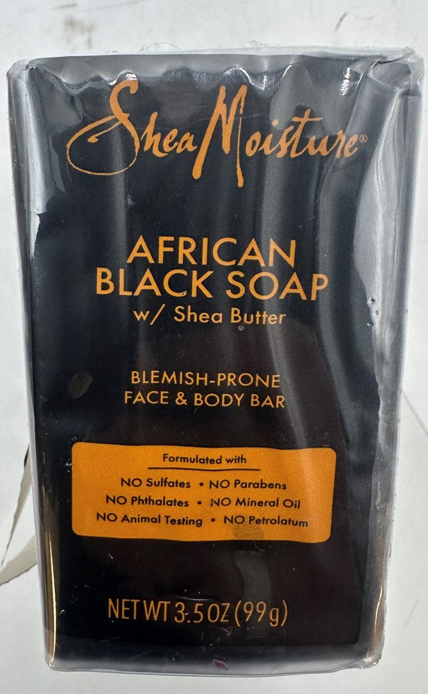 SheaMoisture African Black Soap Original Scent Face and Body Bar Soap - 3.5oz