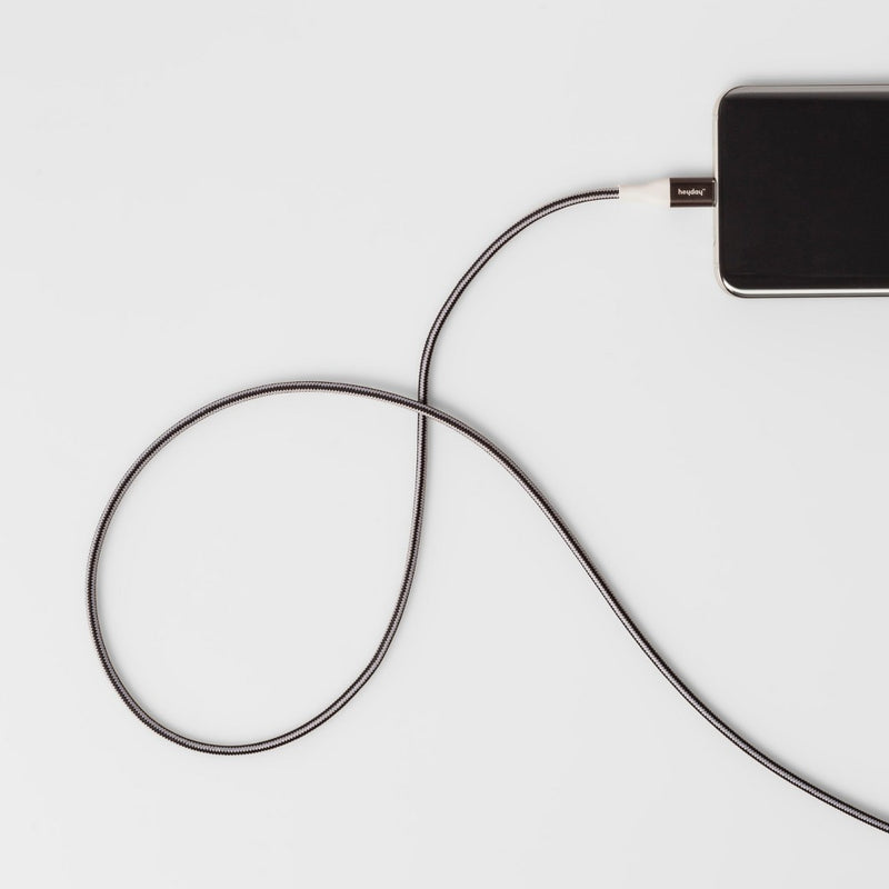 10' USB-C to USB-A Braided Cable - heyday Black/White/Gunmetal