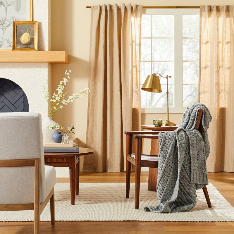 Chunky Textured Knit Throw Blanket Jet Gray - Hearth & Hand with Magnolia