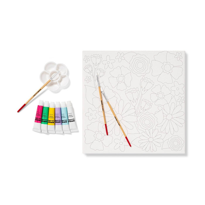 11'' x 11'' Paint-Your-Own Canvas Kit Floral - Mondo Llama