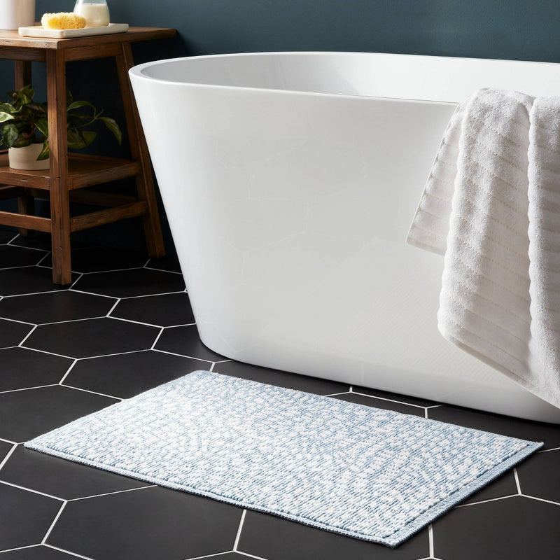20"x30" Performance Plus Bath Mat Blue Geo - Threshold