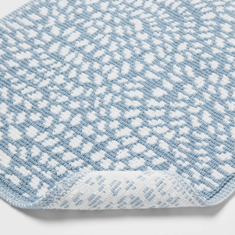 20"x30" Performance Plus Bath Mat Blue Geo - Threshold