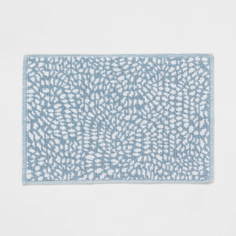 20"x30" Performance Plus Bath Mat Blue Geo - Threshold