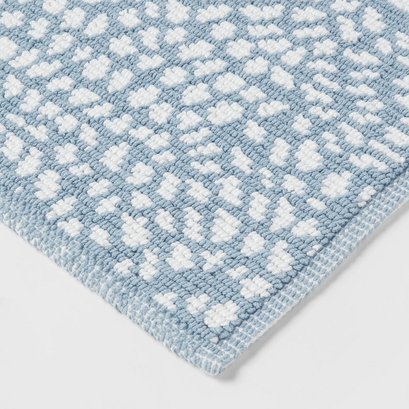 20"x30" Performance Plus Bath Mat Blue Geo - Threshold