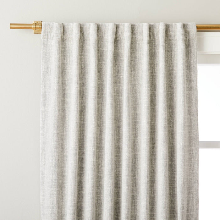 84" Heathered Slub Room Darkening Curtain Panel Jet Gray - Hearth & Hand with Magnolia