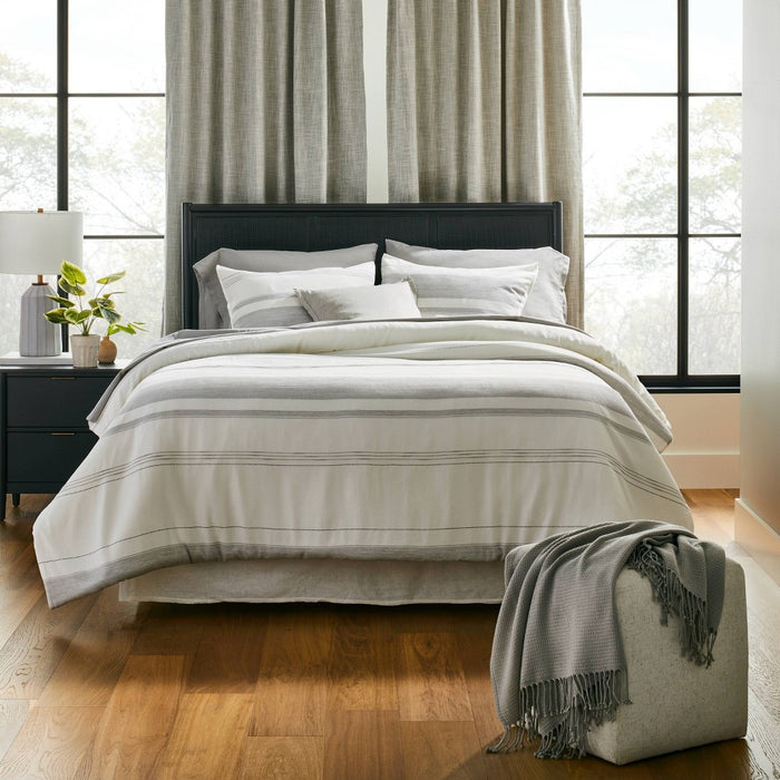 84" Heathered Slub Room Darkening Curtain Panel Jet Gray - Hearth & Hand with Magnolia