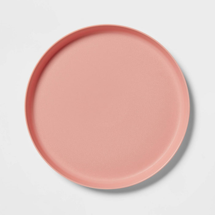 9.6" Plastic Kids' Dinner Plate Coral Pink - Pillowfort