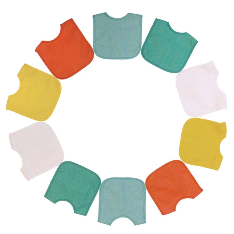 Neat SolutionsWater-Resistant Lined Infant Bib Set - Neutral Bright - 10pk