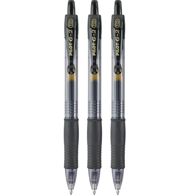 Pilot 3ct G2 Gel Pens Bold Point 1.0mm Black Ink