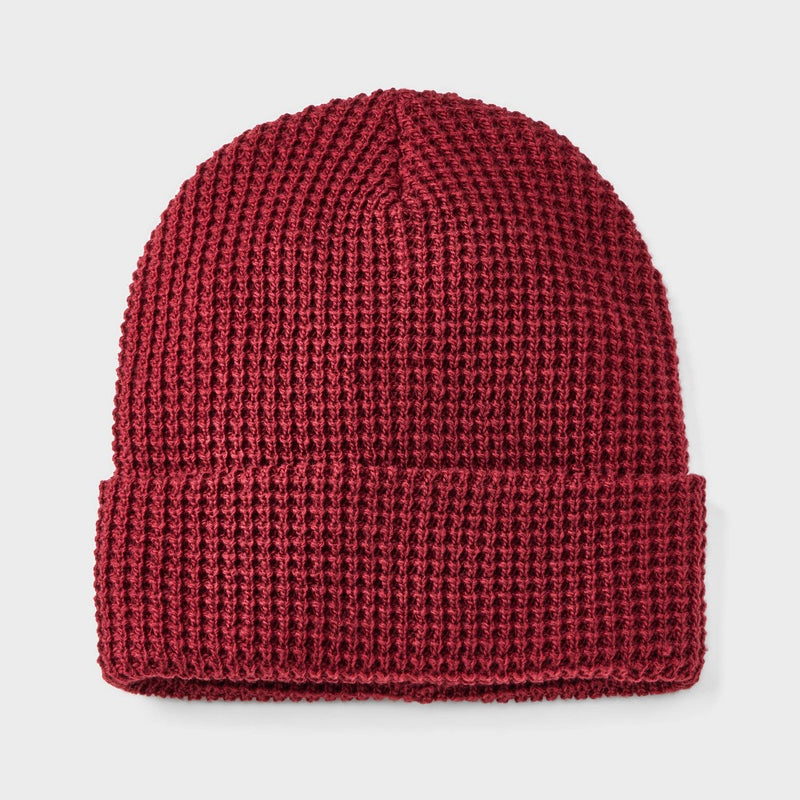 Men's Waffle Knit Value Beanie - Goodfellow & Co Maroon