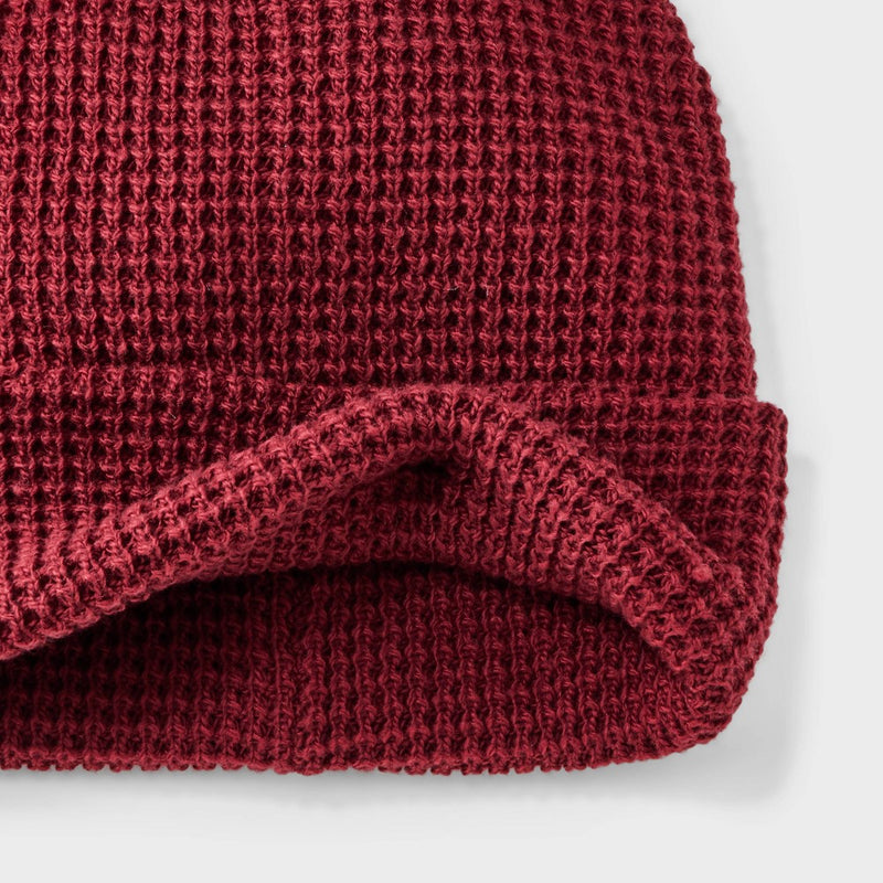 Men's Waffle Knit Value Beanie - Goodfellow & Co Maroon