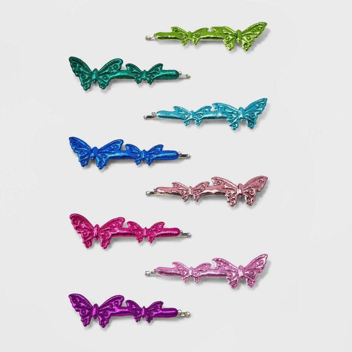 Girls' 8pk Metallic Butterfly Bobbie Pins - art class