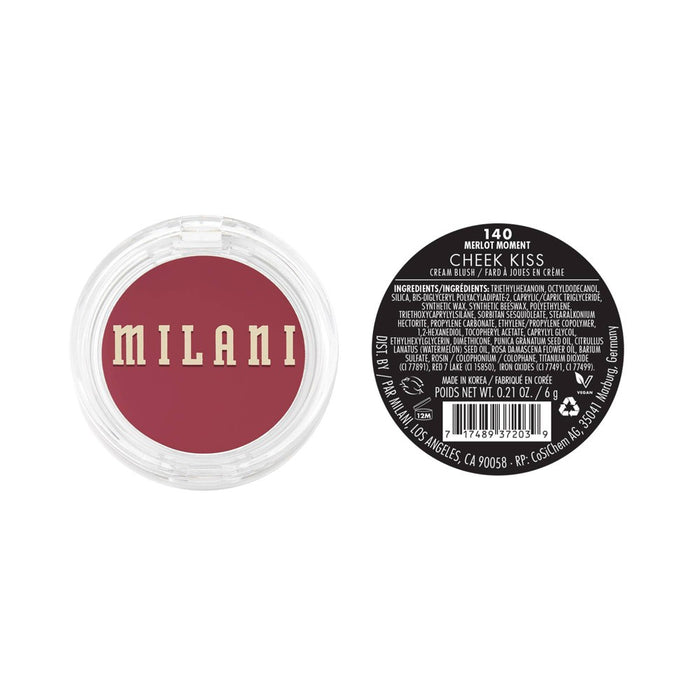 Milani Cheek Kiss Cream Blush - Merlot Moment 140 - 0.21oz