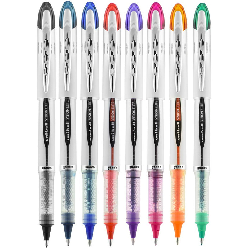 uniball Vision Elite Black Rollerball Pens 3ct Capped 0.8mm Bold Pen