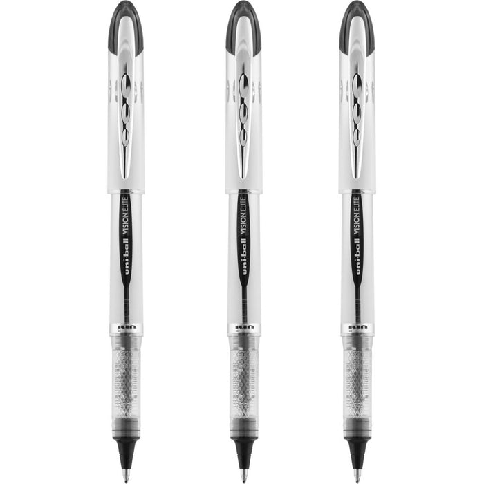 uniball Vision Elite Black Rollerball Pens 3ct Capped 0.8mm Bold Pen