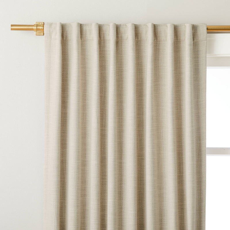 95" Heathered Slub Room Darkening Curtain Panel Twilight Taupe - Hearth & Hand with Magnolia