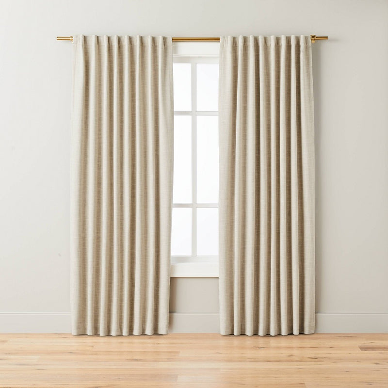 95" Heathered Slub Room Darkening Curtain Panel Twilight Taupe - Hearth & Hand with Magnolia