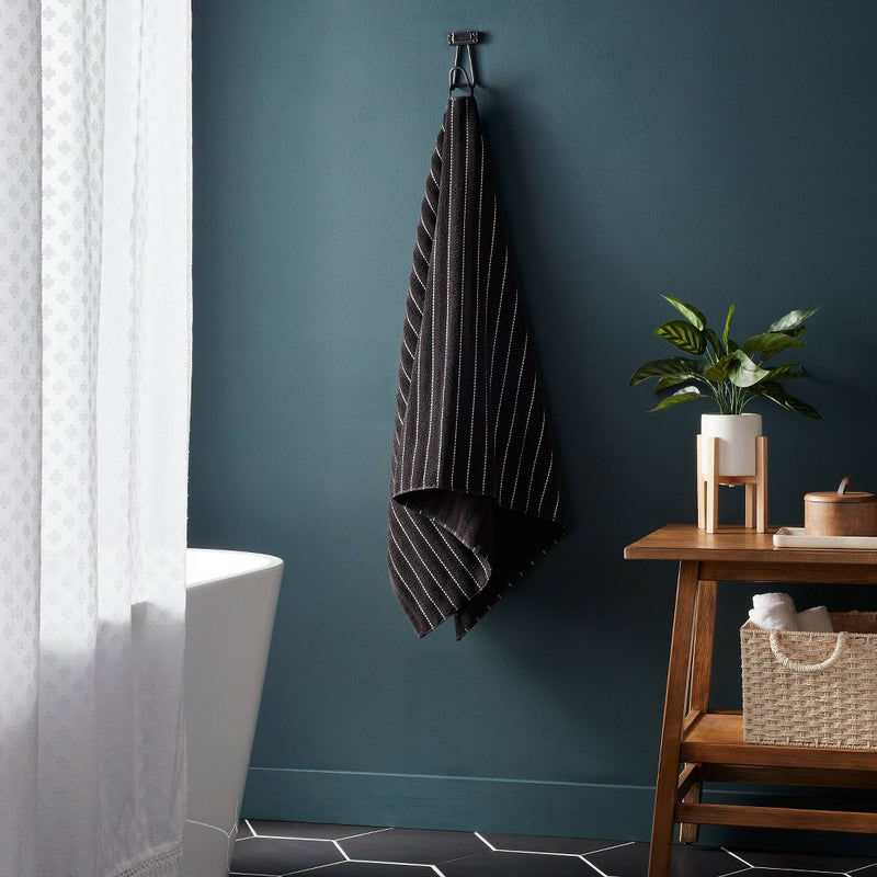 Performance Plus Bath Towel Black Striped - Threshold