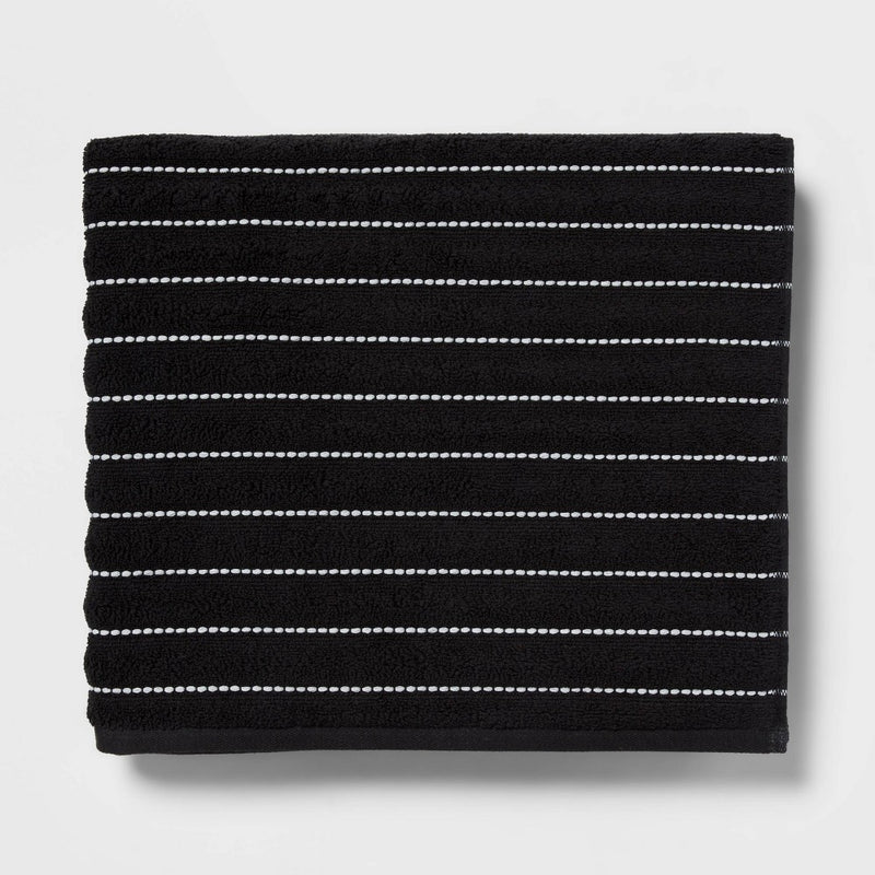 Performance Plus Bath Towel Black Striped - Threshold
